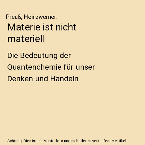 Materie ist nicht materiell